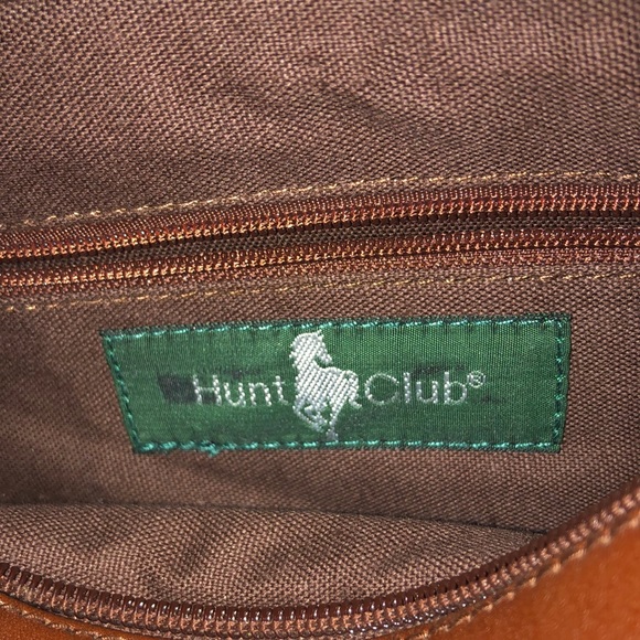 HUNT CLUB BROWN LEATHER CROSSBODY HANDBAG - Picture 7 of 12